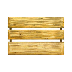 Wooden box brown color hand painted with watercolor and isolated on white background. Watercolor illustration. Suitable for printing on fabric, paper, scrapbooking, for design.