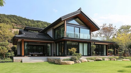 A luxurious contemporary house with a classic asian design