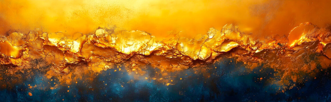 Bandeau fond or craquel&eacute;