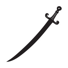 Obraz premium Islamic sword silhouette vector illustration