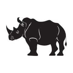 Naklejka premium Rhino standing pose silhouette vector illustration