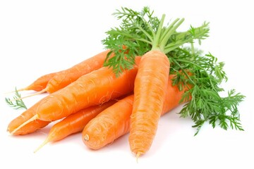 Fresh carrots on white surface. Neural network AI generated