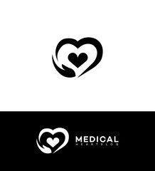Heart Care Logo Design Medical Cardiology Healthcare Symbol