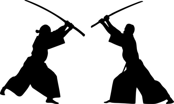 silhouette of a kenjutsu