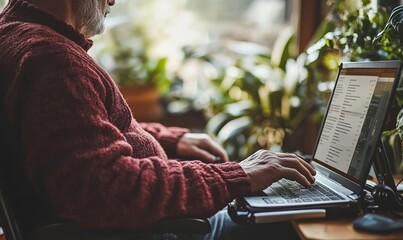 Email Accessibility: An inclusive image showing a person using assistive technology to read and respond to emails