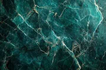 Obraz premium Emerald marble with gold veins under soft light. Neural network AI generated