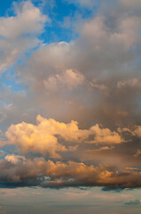 Sunset sky landscape, vast picturesque view of sweeping sunset sky