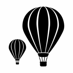 Fototapeta premium Minimalist Hot Air Balloon silhouette Vector logo icon Design.