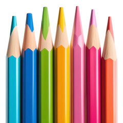 colored pencils isolated on transparent background