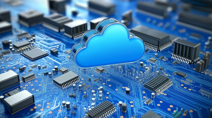 Cloud computing is a technology that enables on-demand access to computing resources, storage, and services over the internet, offering scalability, flexibility, and cost efficiency in blue color