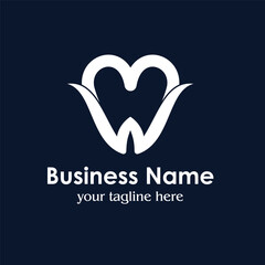 Logo with teeth shape of letters M and W