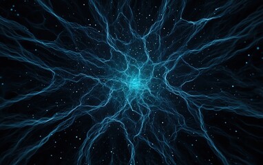 An abstract representation of energy with blue glowing lines in a dark background.