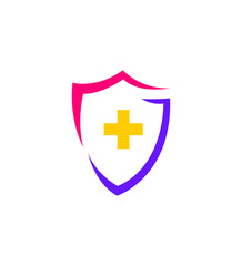 Healthcare Shield Logo Medical Protection, Health Security, Safety Symbol