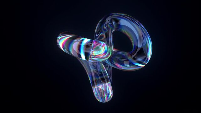 Loop Engaging and Abstract Colorful 3D Swirling Shapes that Feature Reflective Surfaces