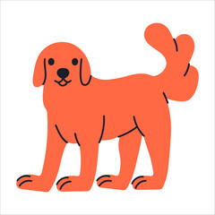 Hand drawn Labrador dog. Modern isolated vector illustration.
