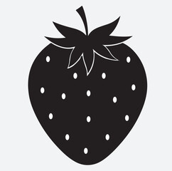a strawberry silhouette vector art illustration, vector illustration of a strawberry