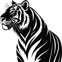 Tiger silhouette, Tiger vector, Tiger icon