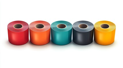 Vibrant Display of Various Colored Rolls Arranged in an Artistic Manner Showcasing a Diverse Palette of Textures and Shades Perfect for Creative Projects and Colorful Decoration Ideas