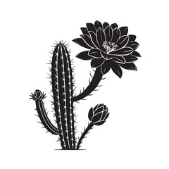 Naklejka premium A drawing of a flower that says cacti vector