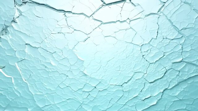 Cinematic abstract scene, ethereal cracked screen effect, dolly, soft diffused light, interconnected circular cracks, smooth light blue background, serene, quality