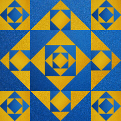 Muster in blau und gelb