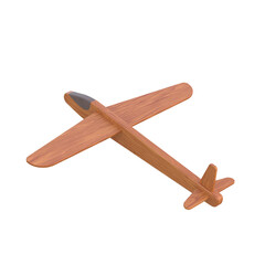 Toy Glider, 3d illustration Isolated on white background