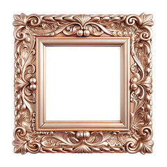 Rose gold frame isolated on transparent background 