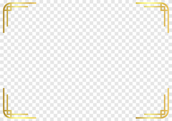 Gold frame bright shape. Golden border line.