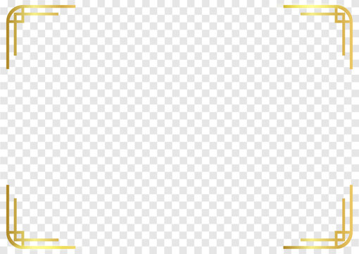 Gold frame bright shape. Golden border line.