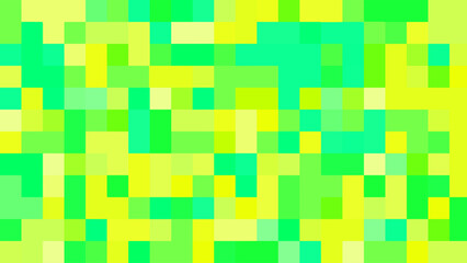 ABSTRACT ILLUSTRATION CUBE GREEN YELLOW COLOR. DIGITAL BUSINESS BACKGROUND MOSAIC GRID DESIGN VECTOR 