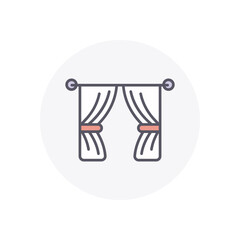 Curtains vector icon stock illustration