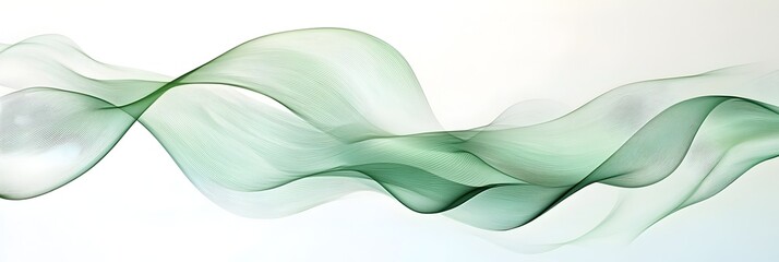 A green wave with a white background