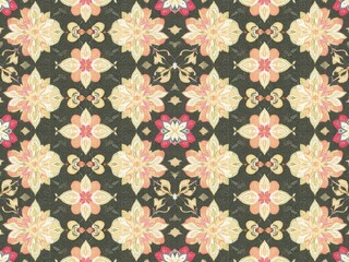 Floral Pattern Design with Rich Colors and Textured Background