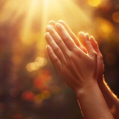 Hands of Faith: Embracing Belief in God Through Prayer, praying hands in the sky