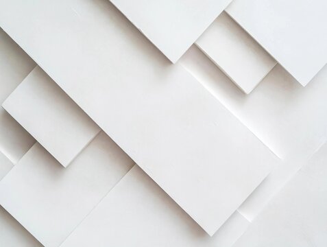 White geometric shapes background. Minimalist design. Abstract pattern for design