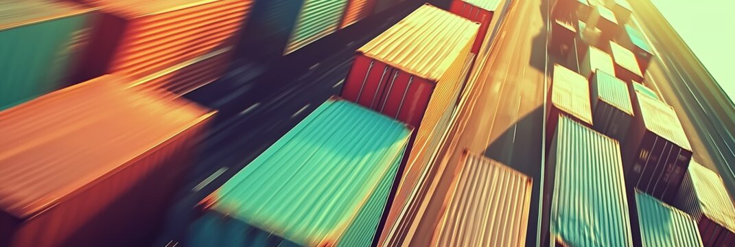 Global trade in motion Containers stream along highway connecting markets worldwide Efficient logistics best