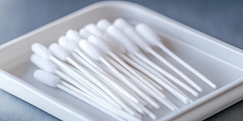 Cotton swabs on a tray - Healthcare Product Photography Series