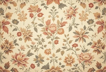 Elegant Floral Pattern with Earthy Tones for Background Design