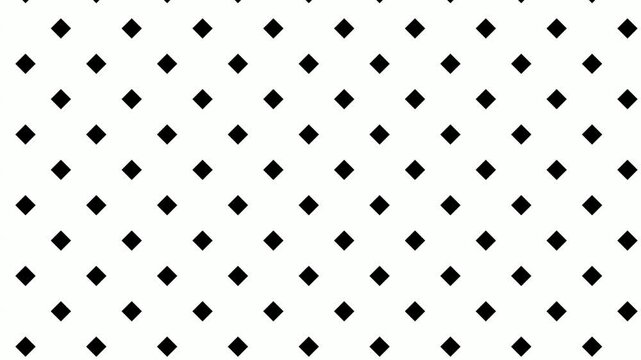 black diamond shapes seamless repeating pattern animation on white background 4k