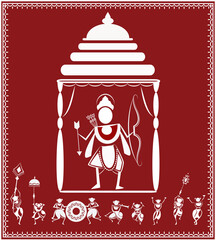 Warli art, Indian folk art, God Rama,