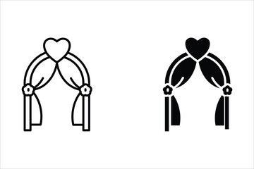 wedding arch icon set. for mobile concept and web design. vector illustration