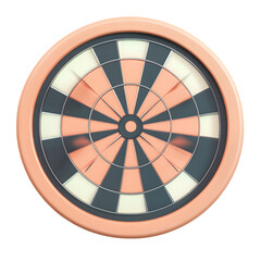 Stylish Dartboard in Pastel Colors Isolated on a White Background