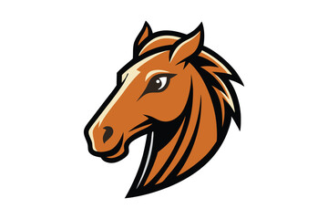 A horse head logo icon vector art illustration.eps