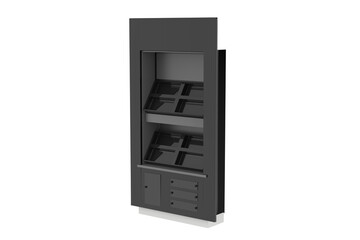 Supermarket Promotional Display Rack With Header, Empty Product Display, PDQ Display Box . 3d illustration
