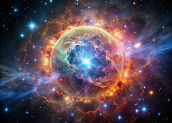 Obraz premium Cosmic Supernova Burst: A Documentary Photography of Celestial Event