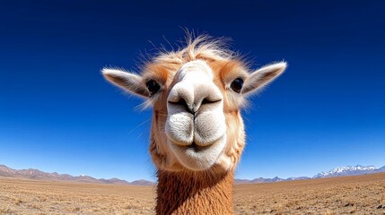 Obraz premium Close-Up Shot Reveals Intricate Patterns and Textures of a Llama