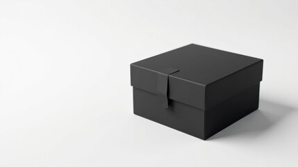 Obraz premium A simple, elegant black box with a subtle closure, ideal for product packaging or gift presentation.