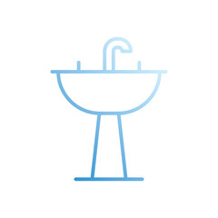 Wash Basin vector icon stock illustration