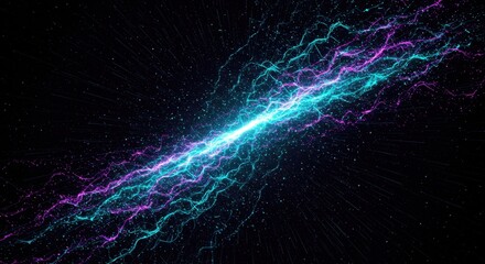 Naklejka premium Vibrant Energy Stream: A Cosmic Display of Electric Force and Color