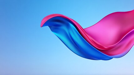 Dynamic Horizontal Banner with Flowing Colors in Blue and Pink